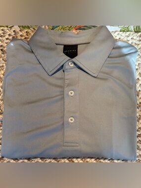 Dunning Golf Polo Shirt - Light Blue/ Gray Blue - Performance Stretch- Men’s L